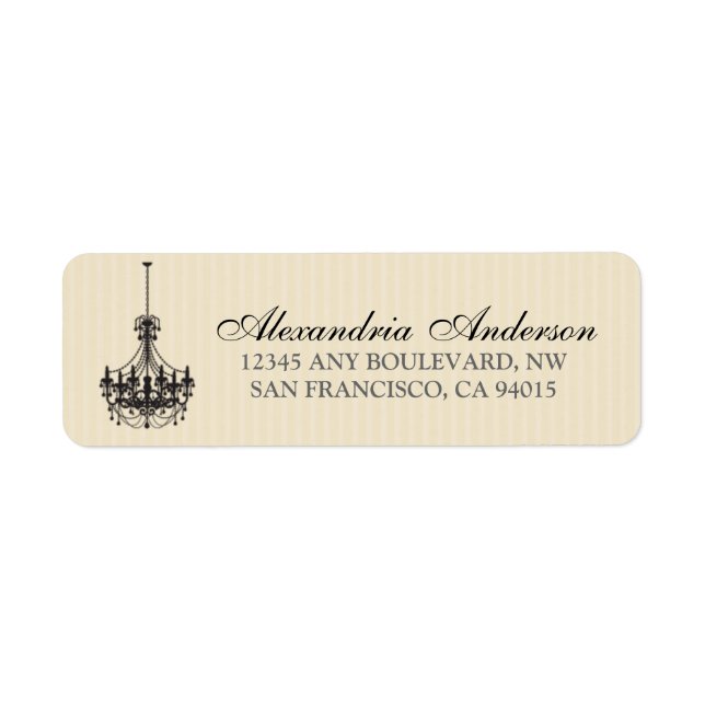 Classy Chandelier Return Address Label (black) (Front)