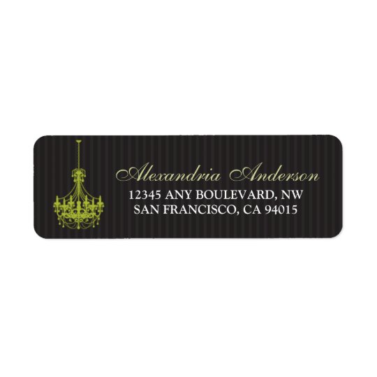 Classy Chandelier Return Address Label (lime)