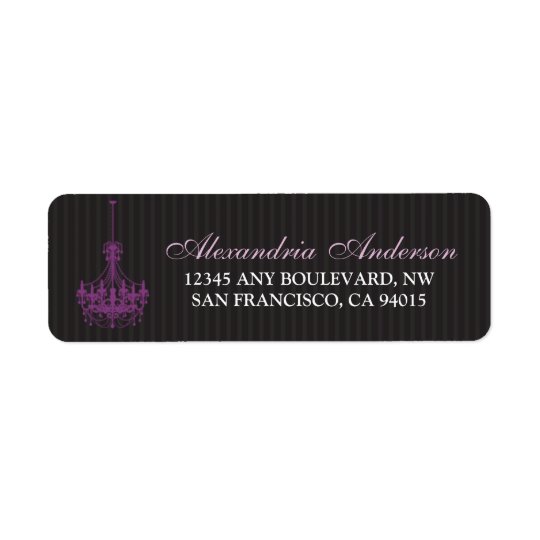 Classy Chandelier Return Address Label (purple)