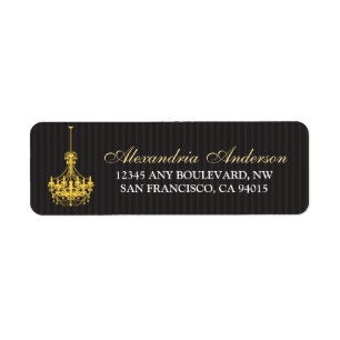 Classy Chandelier Return Address Label (yellow)