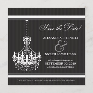 Classy Chandelier Save the Date (black/white)
