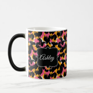 Classy Cheetah Print Pink Fun Monogram Custom Magic Mug