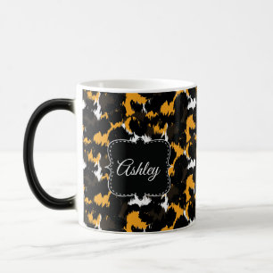 Classy Cheetah Print Splash Fun Monogram Custom Magic Mug
