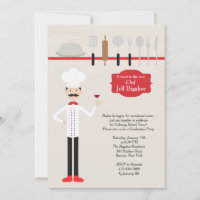 Classy Chef Graduation Invitation