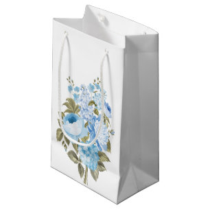 Classy Chic blue floral Small Gift Bag