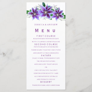 Classy Chic Clematis Wedding Menu