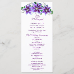 Classy Chic Clematis Wedding Program