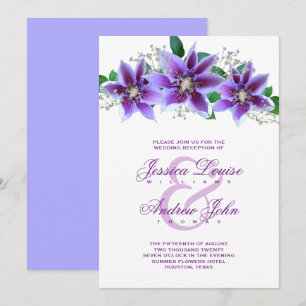 Classy Chic Clematis Wedding Reception Invitation