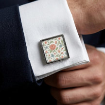 Classy Chic Cufflinks With Floral Art Pattern