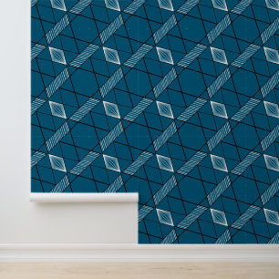   Classy Chic Deco Geometric Modern Dark Turquoise Wallpaper