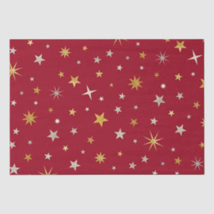 Classy Chic Elegant Gold Silver Red Christmas Star Tissue Paper