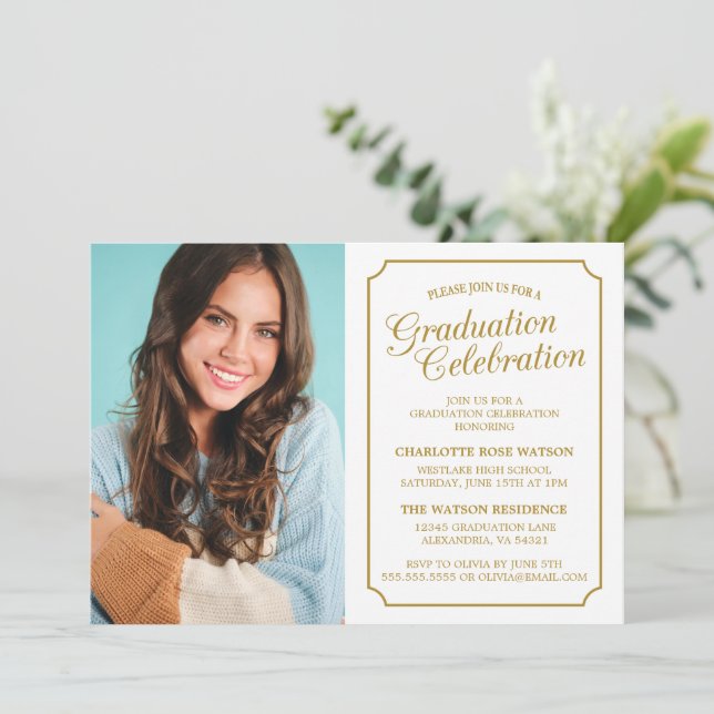 CLASSY CHIC ELEGANT GRADUTY INVITATION PARTI (Debout devant)