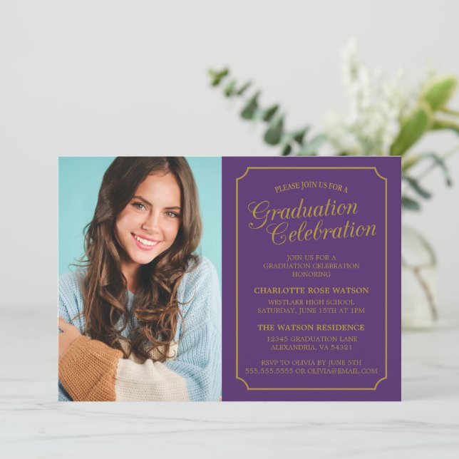 CLASSY CHIC ELEGANT GRADUTY INVITATION PARTI (Debout devant)