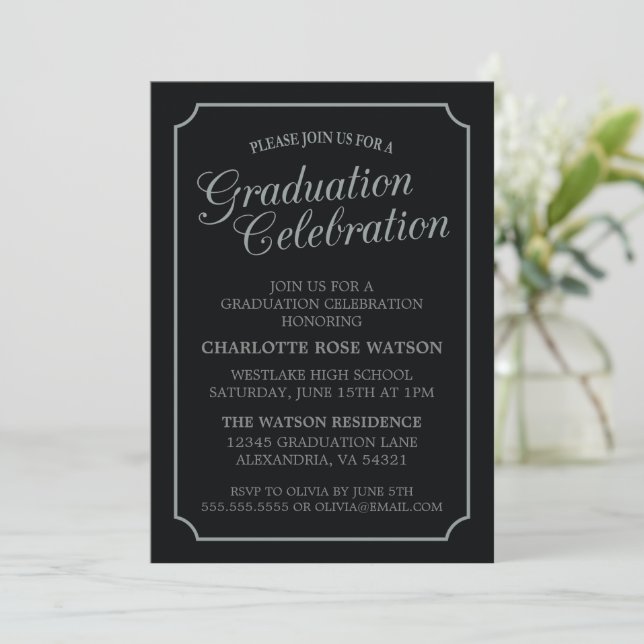 CLASSY CHIC ELEGANT GRADUTY INVITATION PARTI (Debout devant)