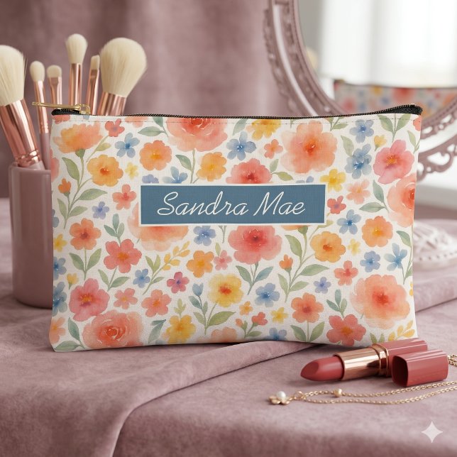 Classy Chic Floral Art Pattern Toiletry Bag (Creator Uploaded)