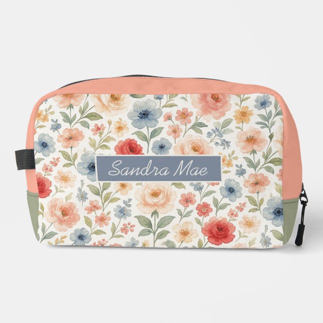 Classy Chic Floral Art Pattern Toiletry Bag (Front)