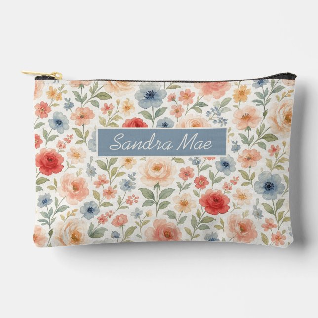 Classy Chic Floral Art Pattern Toiletry Bag (Front)