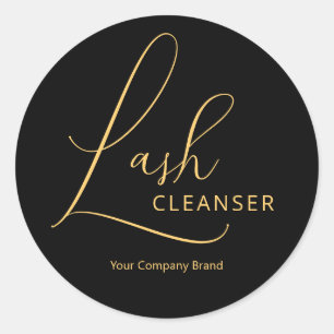 Classy Chic Gold and Black Lash Cleanser Label