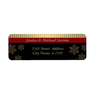 Classy chic holiday Christmas snowflake gold/black
