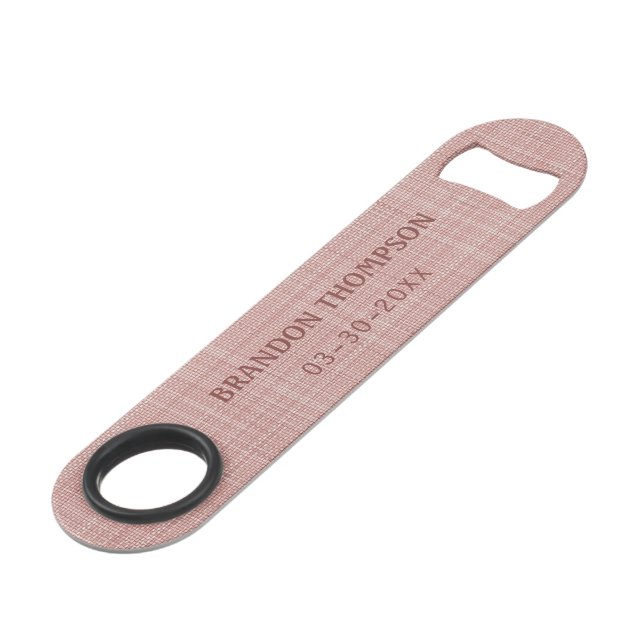 Classy Chic Light Mauve Pink Weave Pattern Bar Key (Front Angled)