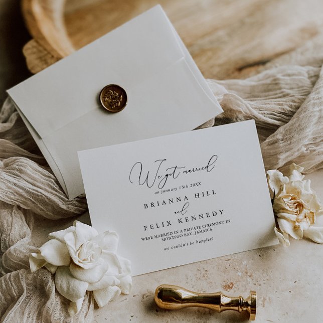 Classy Chic Minimalist Elopement Announcement (Creator Uploaded)