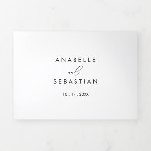 Classy Chic Minimalist Wedding Tri-Fold Invitation