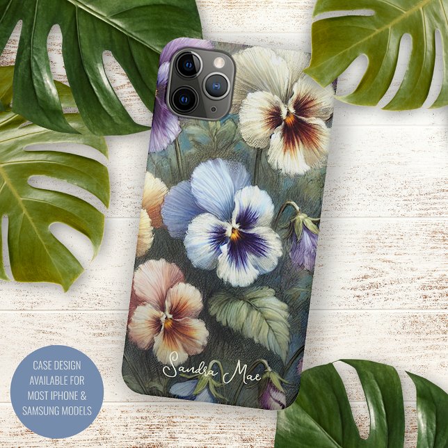 Classy Chic Pansies Fine Art Botanical Painting Case-Mate iPhone Case (Creator Uploaded)