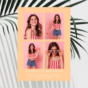 CLASSY CHIC PHOTO COLLAGE FAIRE-PART DE DIPLÔME