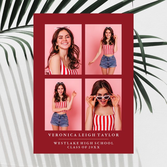 CLASSY CHIC PHOTO COLLAGE FAIRE-PART DE DIPLÔME (Créateur téléchargé)