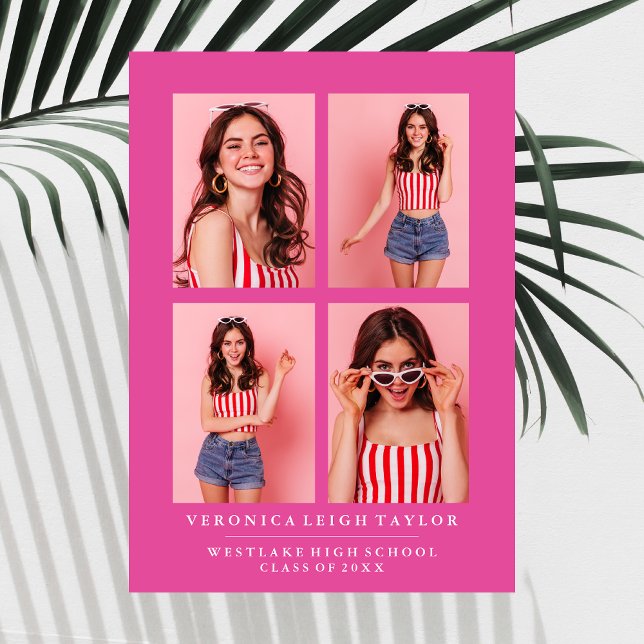CLASSY CHIC PHOTO COLLAGE FAIRE-PART DE DIPLÔME (Créateur téléchargé)