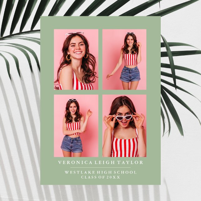 CLASSY CHIC PHOTO COLLAGE FAIRE-PART DE DIPLÔME (Créateur téléchargé)