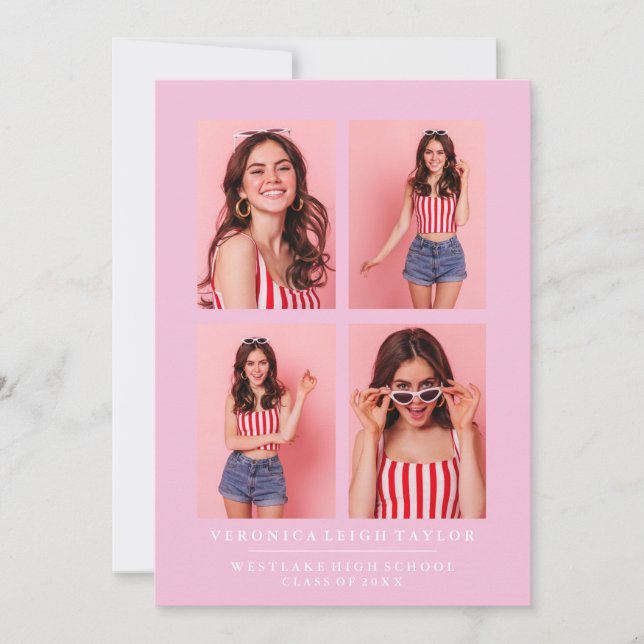 CLASSY CHIC PHOTO COLLAGE GRADUATION ANNOUNCEMENT (Front)