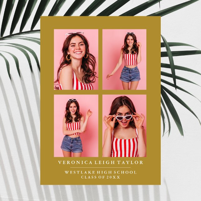 CLASSY CHIC PHOTO COLLAGE GRADUATION ANNOUNCEMENT (Creator Uploaded)