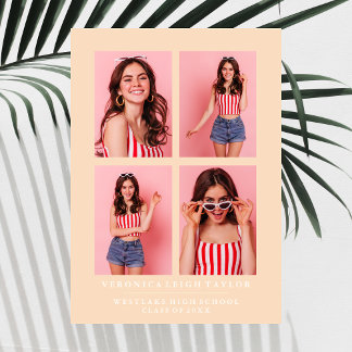 CLASSY CHIC PHOTO COLLAGE GRADUATION ANNOUNCEMENT