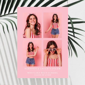 CLASSY CHIC PHOTO COLLAGE GRADUATION ANNOUNCEMENT