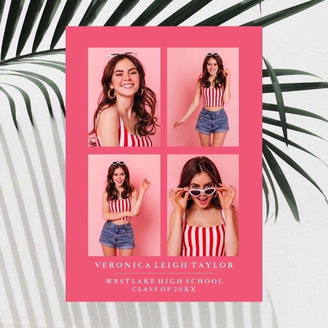 CLASSY CHIC PHOTO COLLAGE GRADUATION ANNOUNCEMENT (Creator Uploaded)