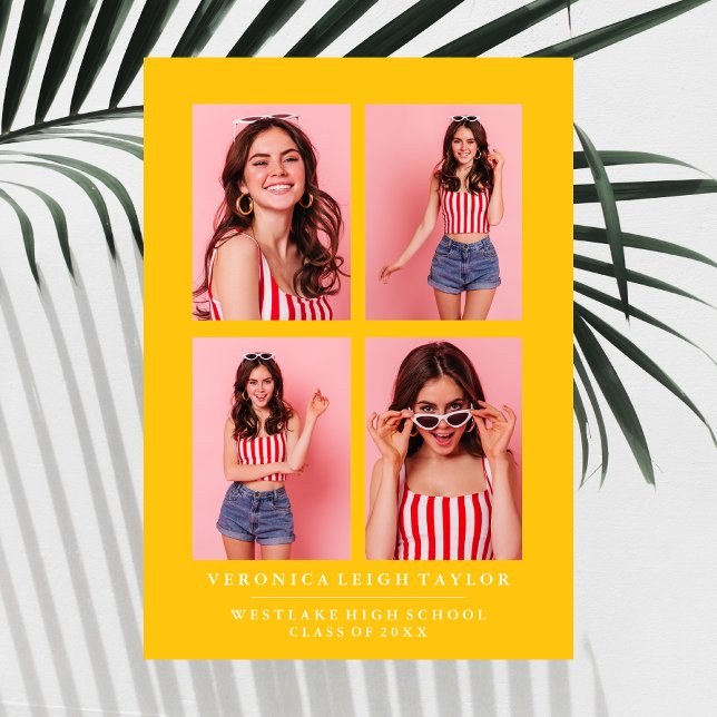 CLASSY CHIC PHOTO COLLAGE GRADUATION ANNOUNCEMENT (Creator Uploaded)