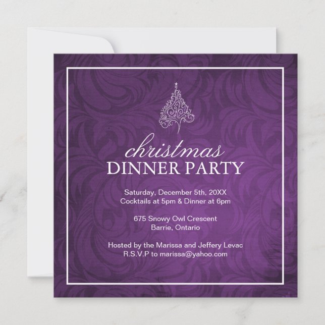 Classy Christmas Dinner Party Invitation (Front)