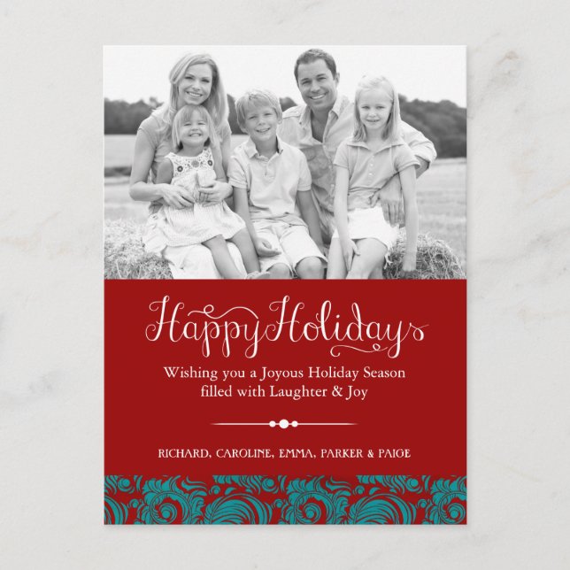 Classy Christmas Photo Postcards (Front)