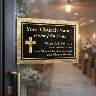 Classy Church Pastor Gold And Black  Window Cling