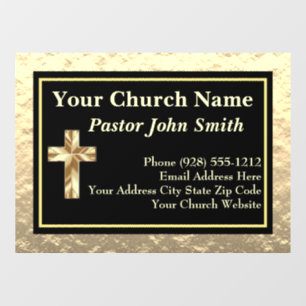 Classy Church Pastor Gold And Black Window Cling