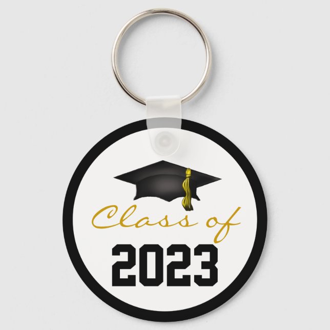 Classy Class of 2024 Graduation Cap Keychain (Front)