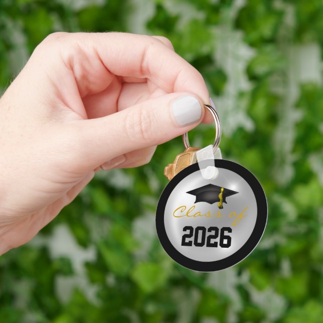 Classy Class of 2024 Graduation Cap Keychain (Hand)