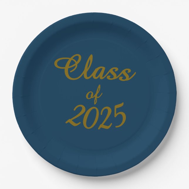 Classy Class of 2025 Paper Plate (Front)