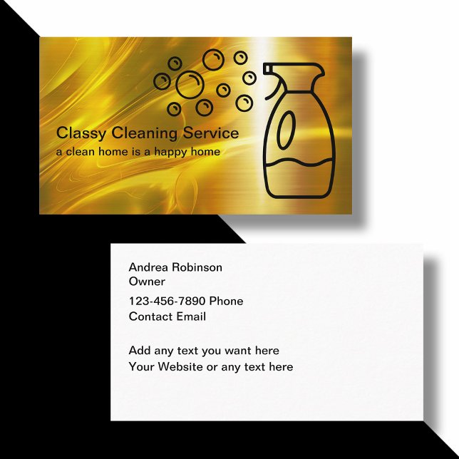 Classy Cleaning Service Business Cards (Creator Uploaded)