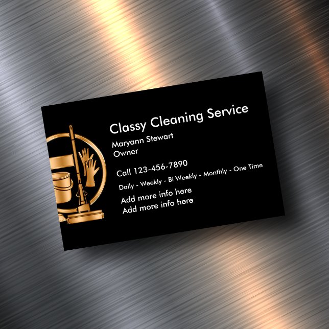 Classy Cleaning Services Design Magnetic Business Card (Creator Uploaded)