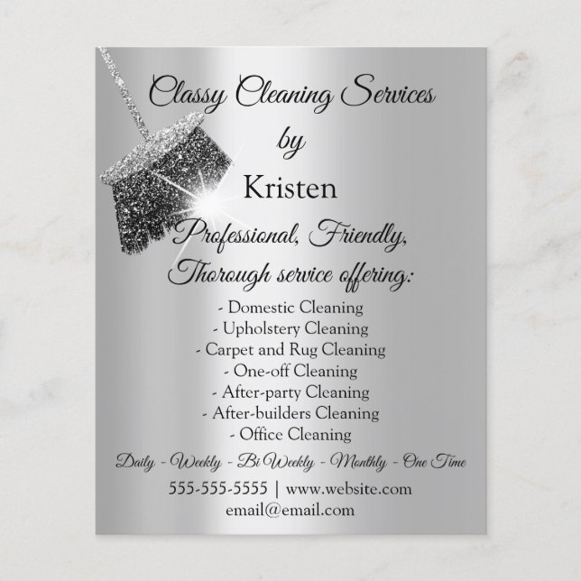 Classy Cleaning Services House Keeping Gray Silver Flyer (Front)