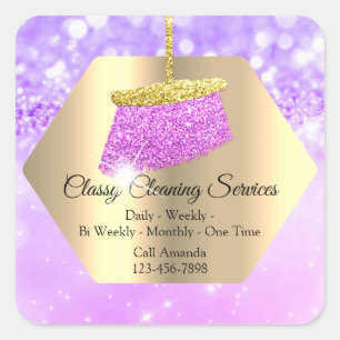 Classy Cleaning Services Maid Housekeeper Lux Square Sticker