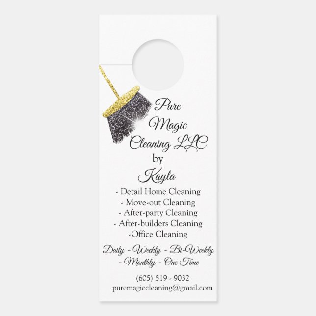 Classy Cleaning Services Move-out Cleaning Broom1 Door Hanger (Front)