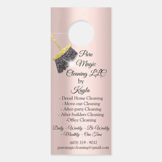 Classy Cleaning Services Move-out Cleaning Broom Door Hanger (Front)